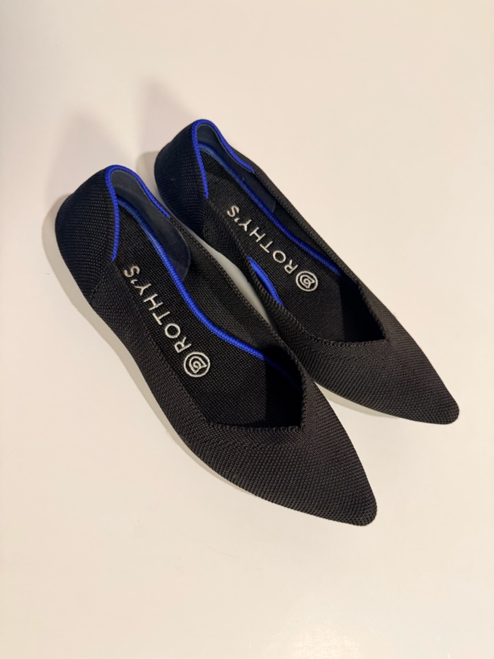 Authentic Rothy's The Point Flats Pointed Toe Flat Shoes black Women's Sz 6.5US - Picture 5 of 12